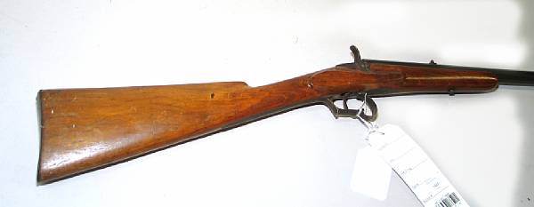 Appraisal: An inscribed Flobert rifle Not serialized caliber inch octagonal barrel