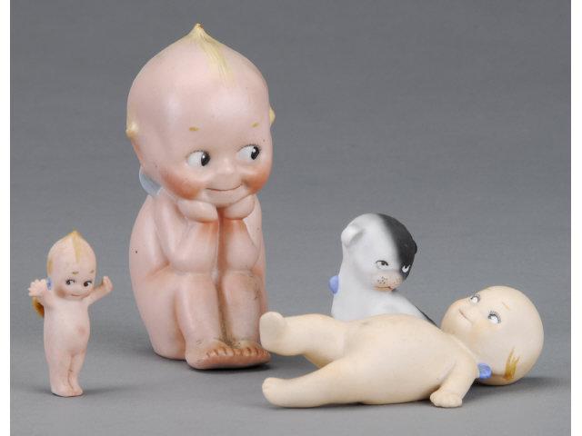 Appraisal: Lot Three Rose O'Neill Kewpies Two German Kewpies including thinker