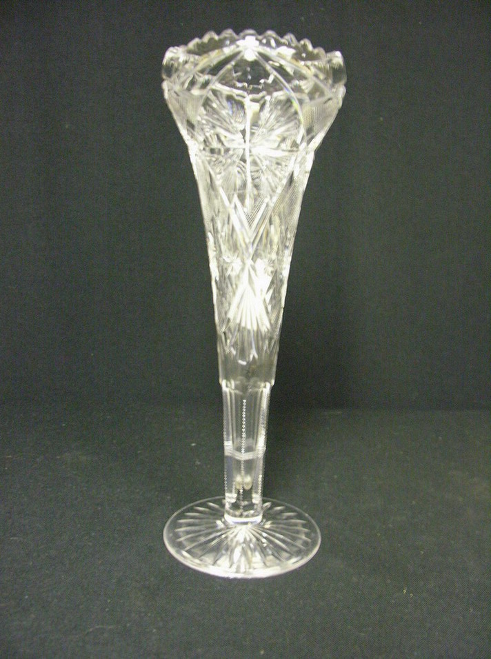 Appraisal: ABP CUT GLASS CRYSTAL VASE Numbered on base Size with