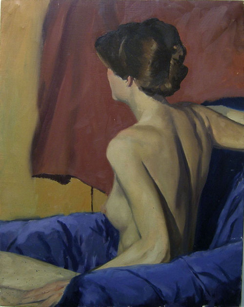 Appraisal: D Gallagher th c oil on board nude x together