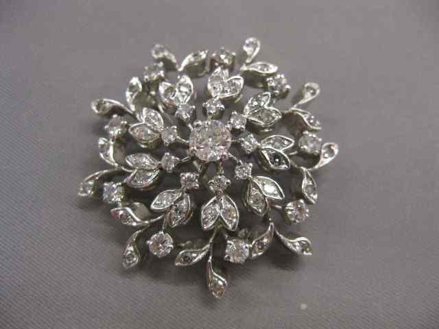 Appraisal: Diamond Brooch diamonds totaling carats in k white gold ''