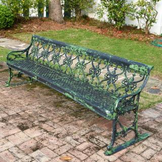 Appraisal: Oversized cast aluminum garden bench Oversized cast aluminum garden bench