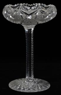 Appraisal: CUT GLASS COMPOTE C CUT GLASS COMPOTE C H DIA