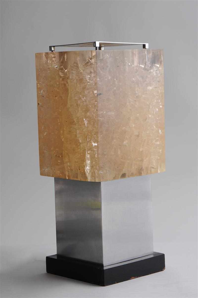 Appraisal: LUCITE AND METAL TABLE LAMP x x in