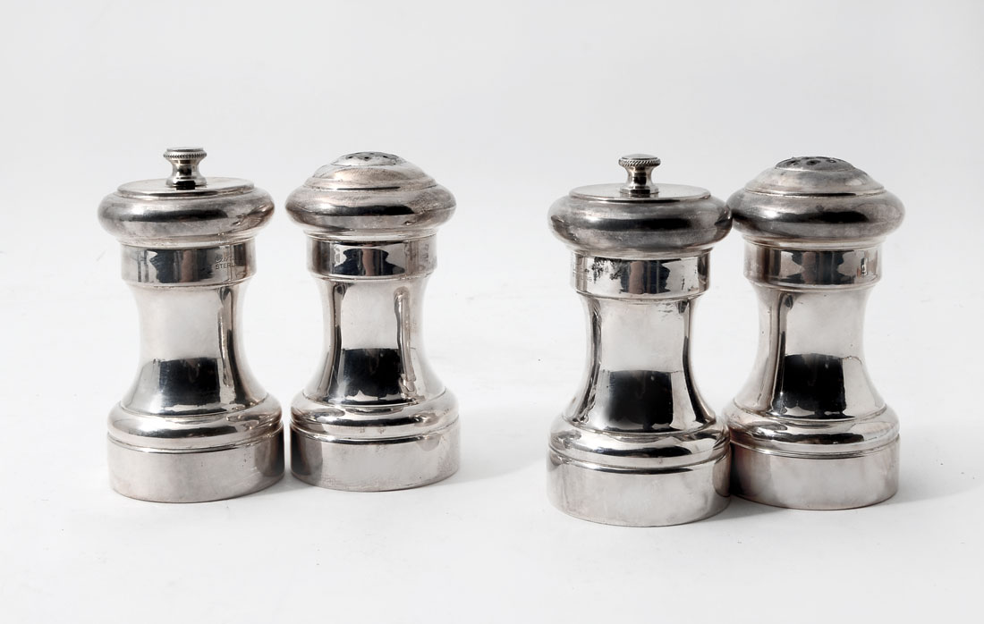 Appraisal: PAIR CARTIER STERLING SALT PEPPER SHAKERS Salt and pepper grinders