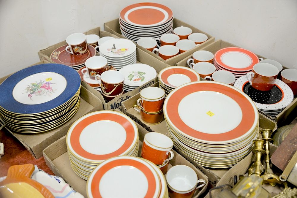 Appraisal: Six tray lots of porcelain to include Fitz Floyd dinner