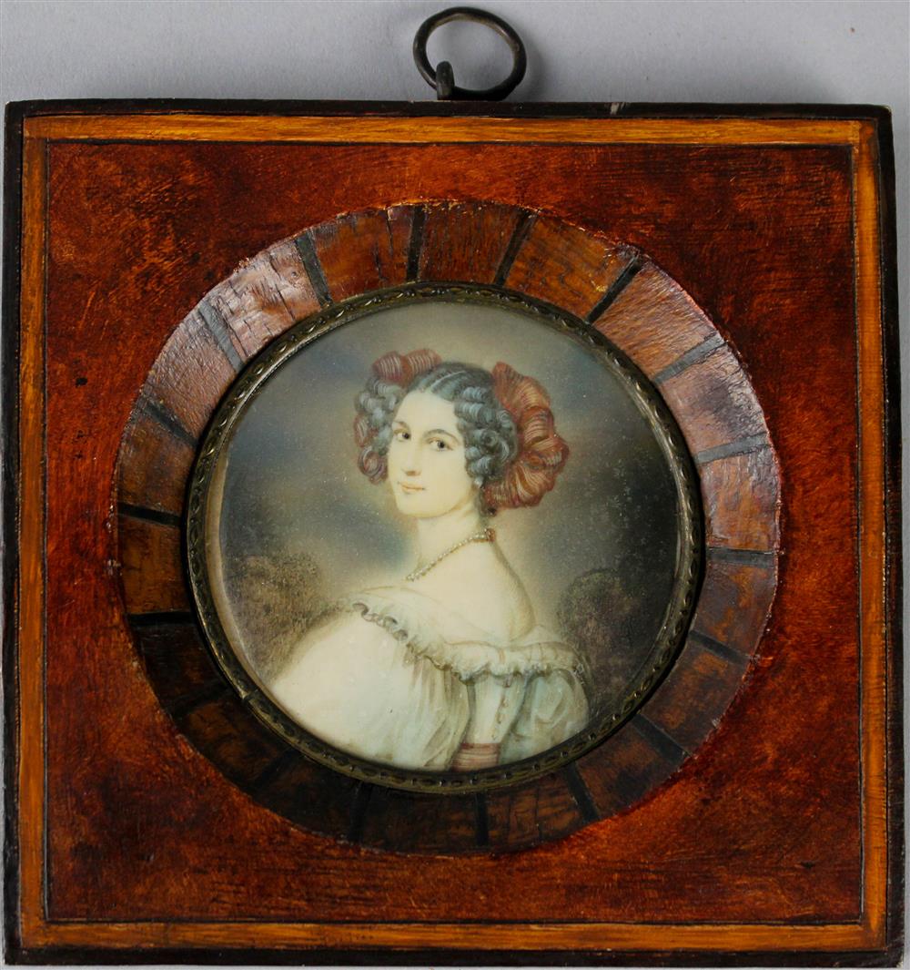 Appraisal: H GELLE FRENCH TH CENTURY MINIATURE PORTRAIT OF A WOMAN