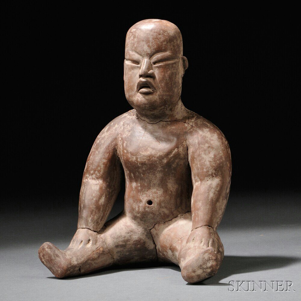 Appraisal: Olmec Seated Baby Figure Mexico c - B C the