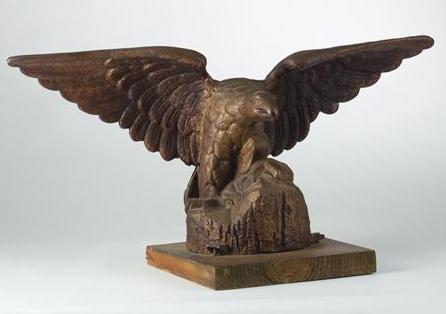 Appraisal: CAST-IRON PILOT HOUSE EAGLE Height inches wingspan inches Est -