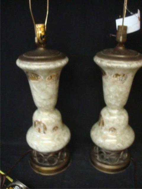 Appraisal: Pair of Decorative Urn Form Midcentury Lamps From a Long