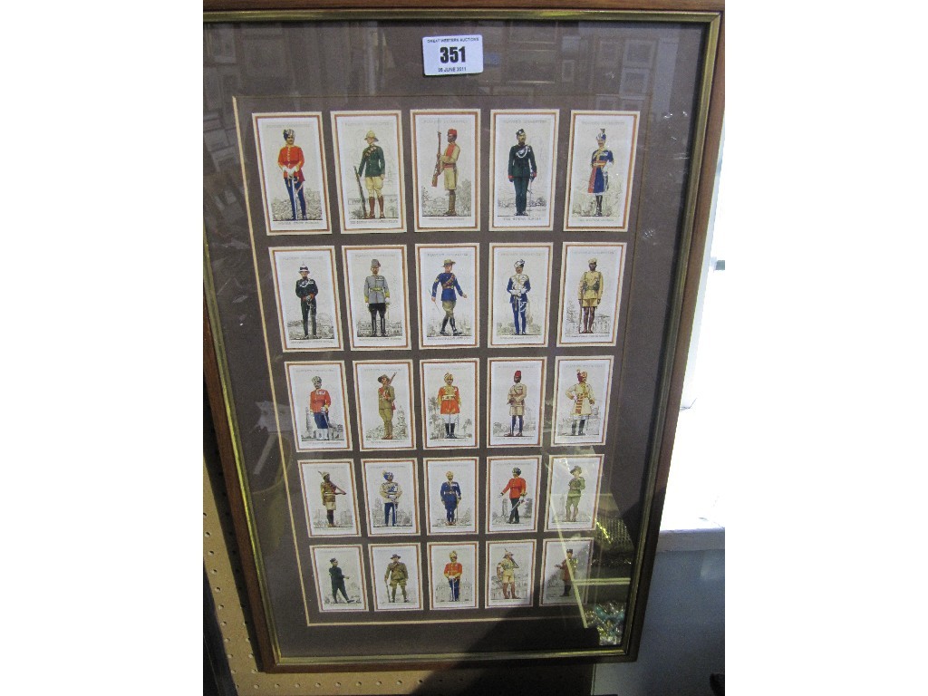 Appraisal: Lot comprising two framed sets of military cigarette cards