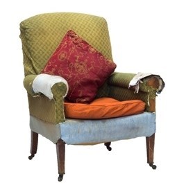 Appraisal: A late th century easy armchair on tapering square supports