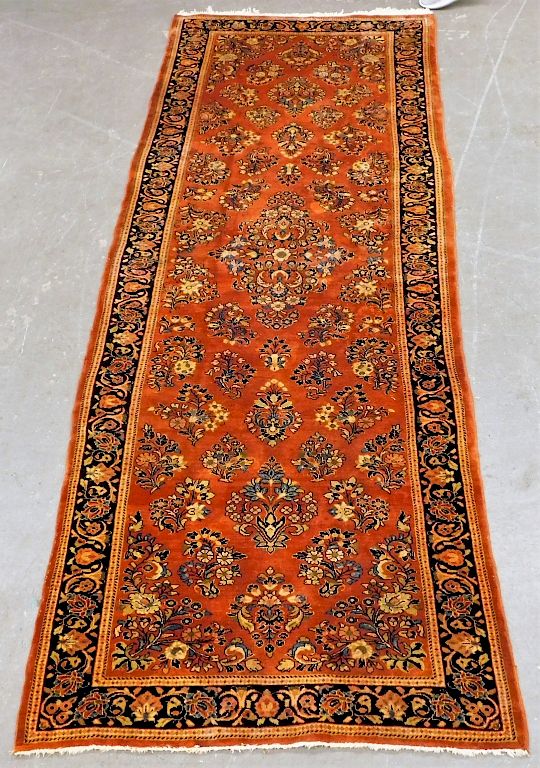 Appraisal: Middle Eastern Oriental Floral Rug Carpet Runner Middle East th