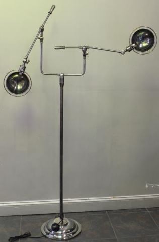 Appraisal: Contemporary Industrial Style Two Arm Floor Lamp From a New