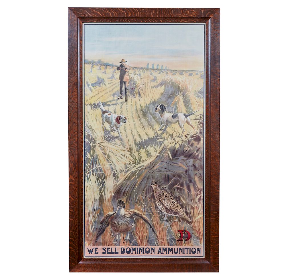 Appraisal: Dominion Ammunition Advertising Poster Framed Dominion Ammunition advertising poster issued