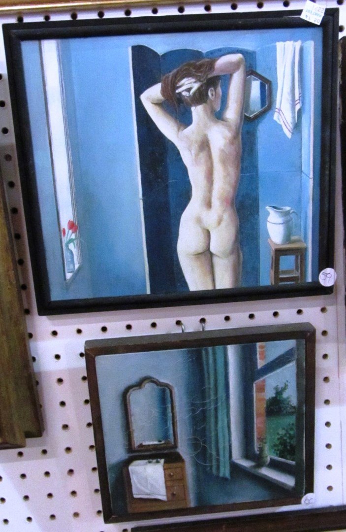 Appraisal: Paul Jackson Nude in mirror Bedroom with mirror and window