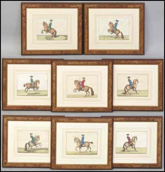 Appraisal: AFTER BARON D'EISENBERG PLATES - DEPICTIONS OF A MILITARY RIDING