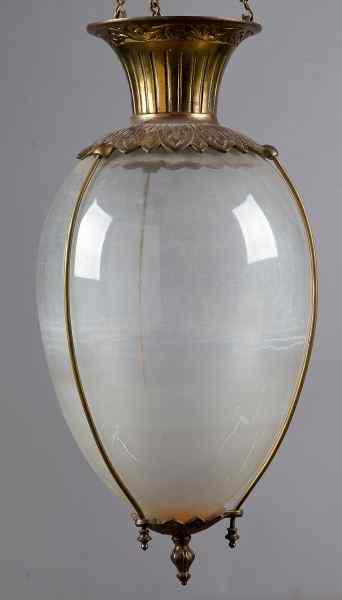 Appraisal: Apothecary Hanging Show Globecirca clear glass teardrop form with brass