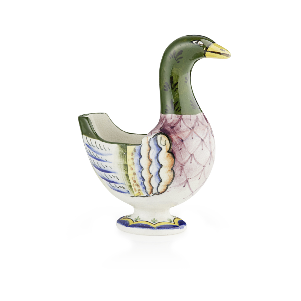 Appraisal: A WEMYSS WARE SMALL GOOSE FLOWER HOLDER EARLY TH CENTURY