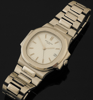 Appraisal: A Patek Philippe Nautilus wristwatch Circa recent Automatic movement white