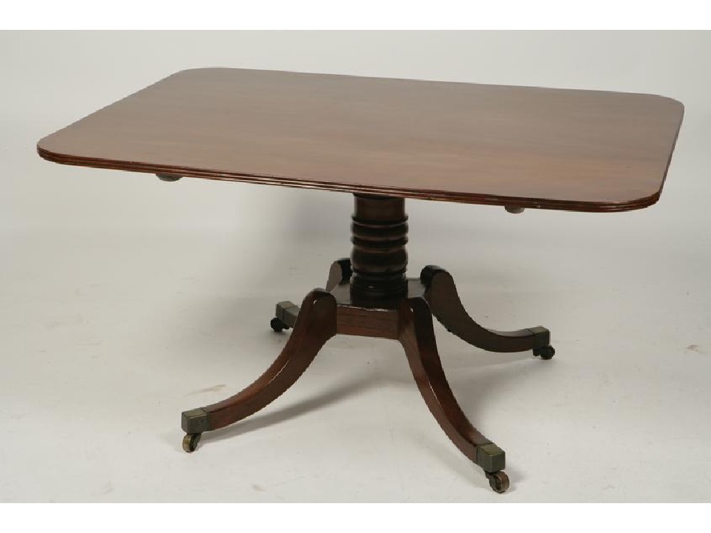 Appraisal: A LATE GEORGE III MAHOGANY BREAKFAST TABLE the rectangular top