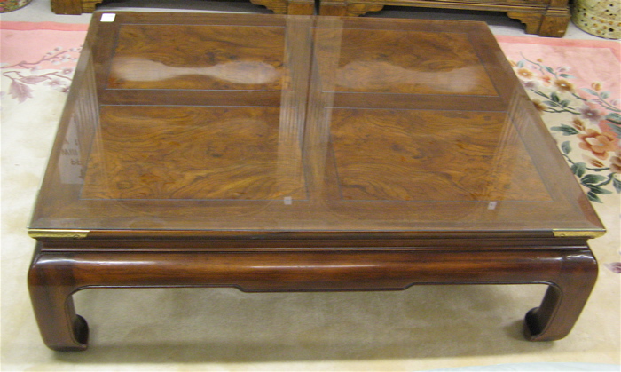 Appraisal: LARGE COFFEE TABLE Chinese design Henredon Furniture Co modern having