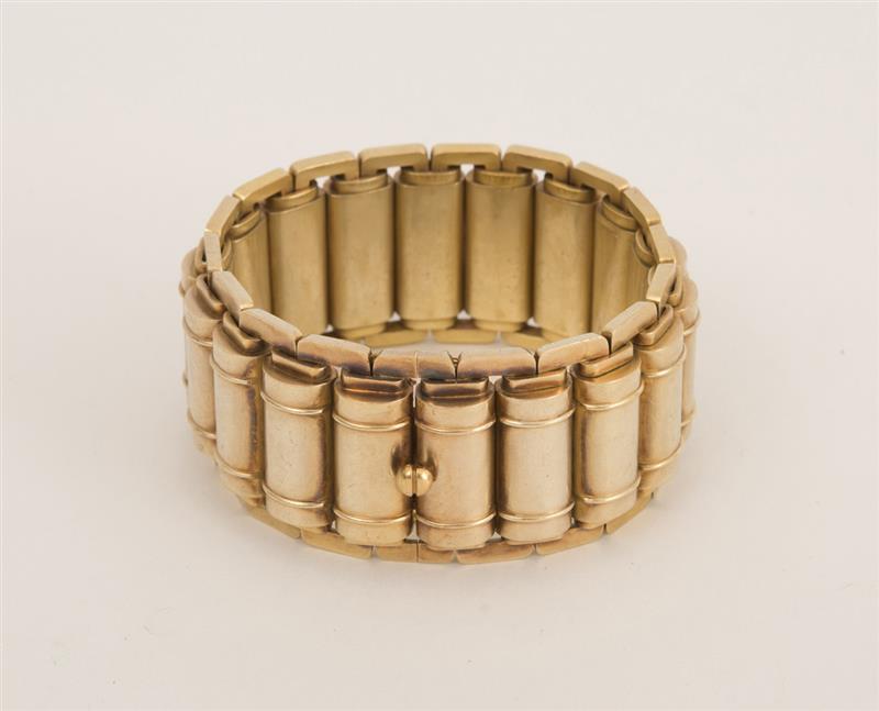 Appraisal: K YELLOW GOLD TUBULAR LINK BRACELET in oz Property of