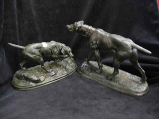 Appraisal: Victorian Spelter Figurines of Dogs largest '' x ''