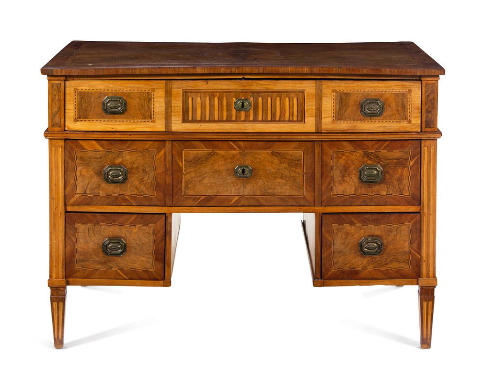 Appraisal: A Louis XVI Walnut and Fruitwood Marquetry Metamorphic Secretary Desk