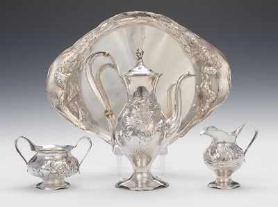 Appraisal: An Art Nouveau Sterling Silver Demitasse Set by the Barbour