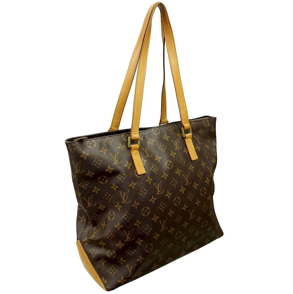 Appraisal: Louis Vuitton Brown Monogram Cabas Mezzo Tote Louis Vuitton Brown