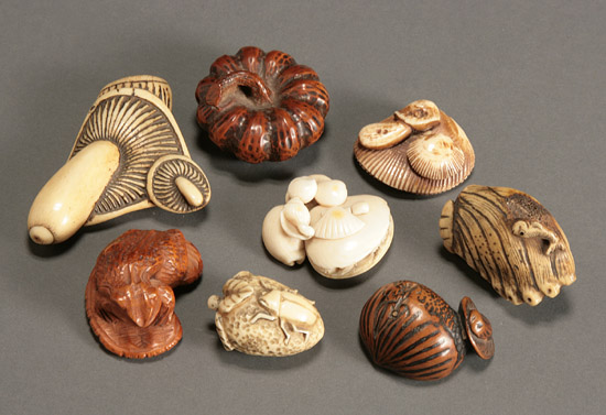 Appraisal: Group of Eight Japanese Netsuke Studies Meiji Period - The