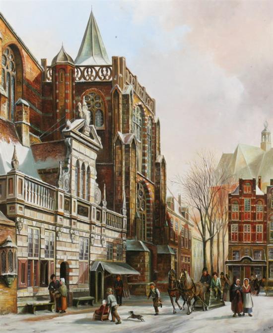 Appraisal: JOHN HAANSTRA Dutch b CATHEDRAL IN ZWOLLE signed lower right