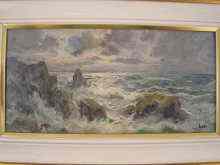 Appraisal: An oil on board ''Stormy Sea'' signed bottom right ''Lori''