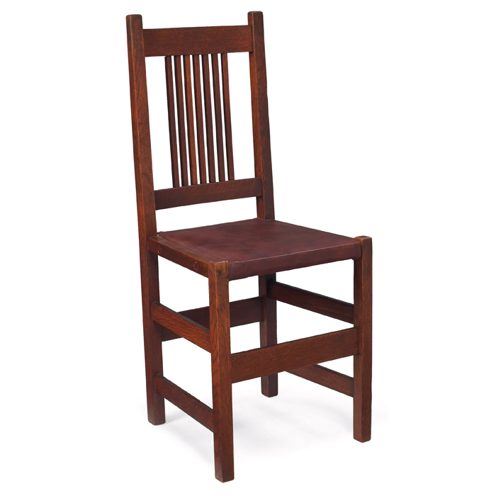 Appraisal: L and JG Stickley side chair spindled back over a