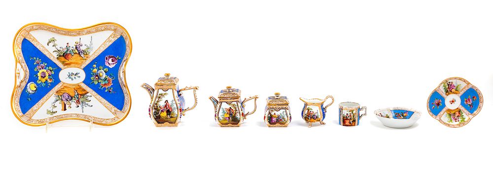 Appraisal: A Dresden Porcelain Tea Service A Dresden Porcelain Tea Service