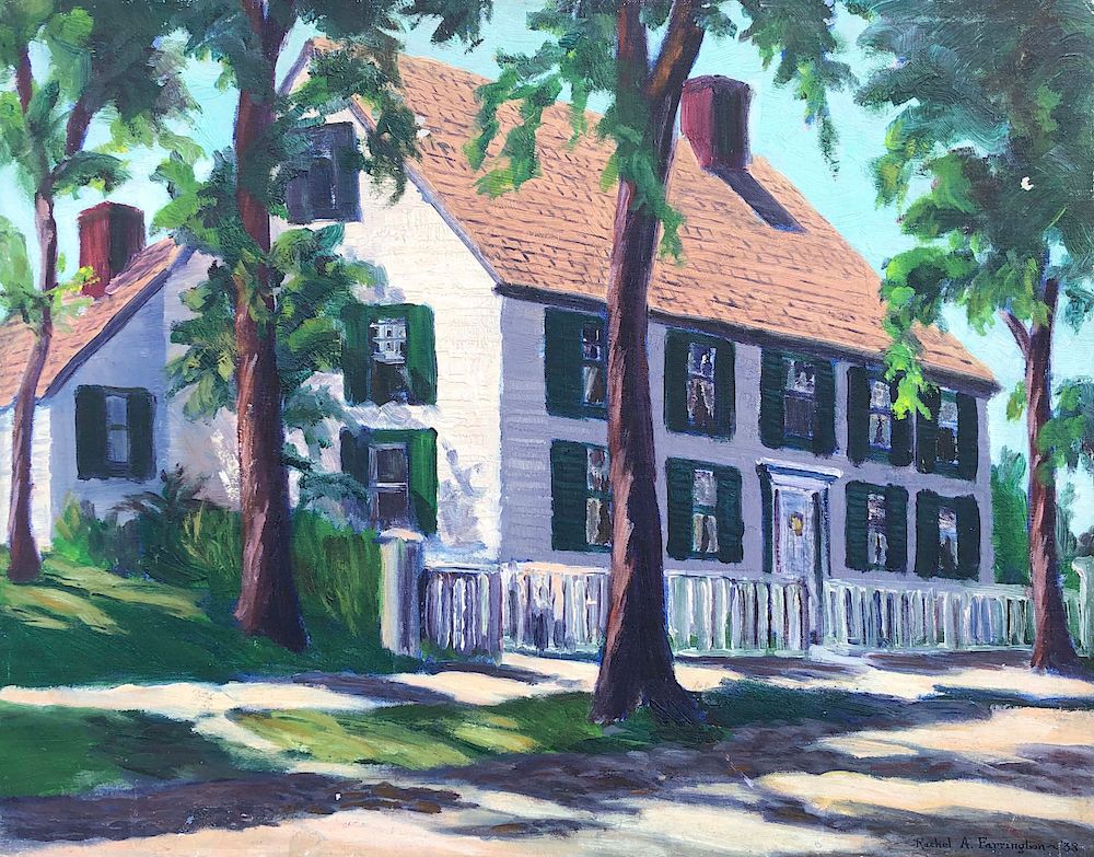 Appraisal: Rachel A Farrington Oil on Canvas Board Main Street -