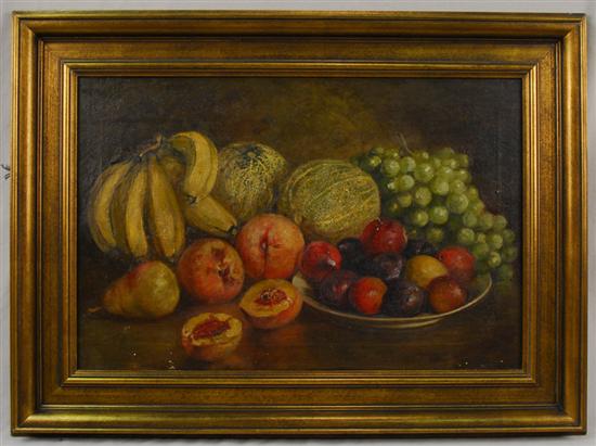 Appraisal: AMERICAN SCHOOL th th century STILL LIFE OF FRUIT oil