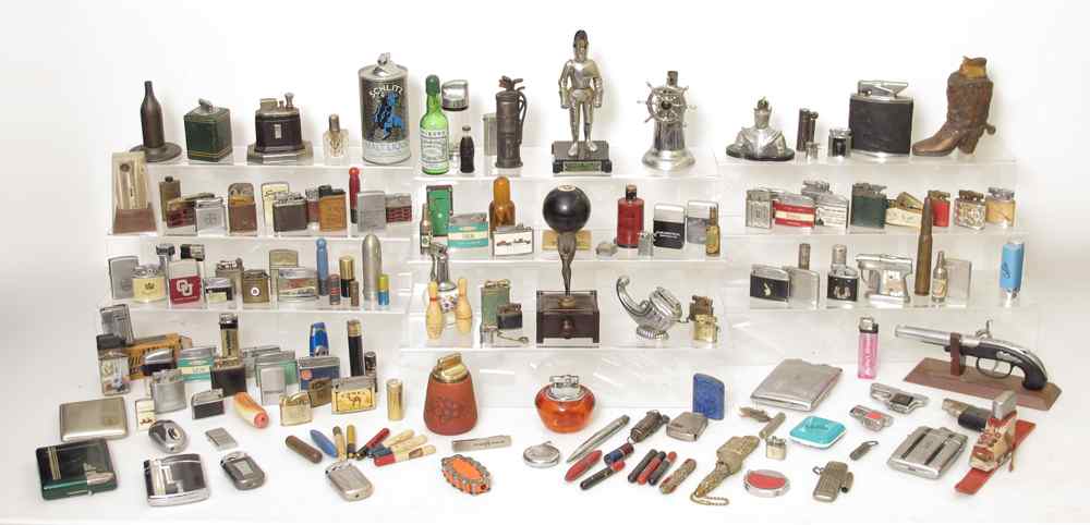 Appraisal: MASSIVE COLLECTION NOVELTY LIGHTERS A lifetime assembled collection Approx lighters