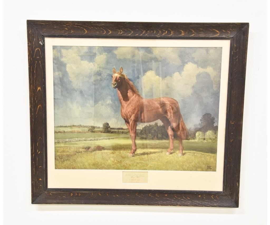 Appraisal: Man O' War horse print for the Sunroc Refrigeration Company