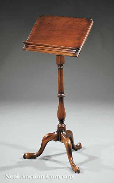 Appraisal: A George III Mahogany Adjustable Music Stand th c rectangular