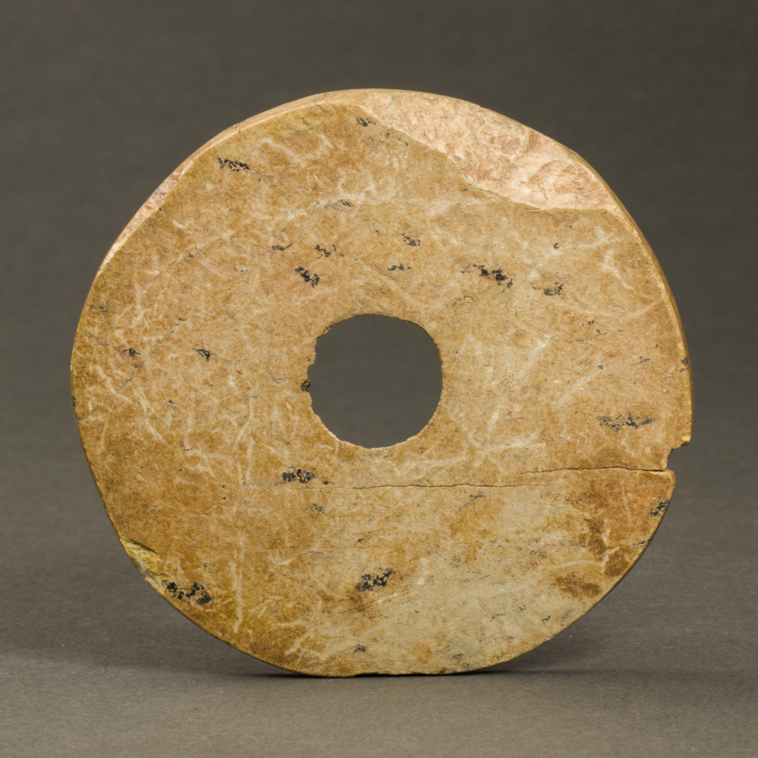 Appraisal: CHINESE STONE CARVED BI DISC Chinese stone carved bi disc