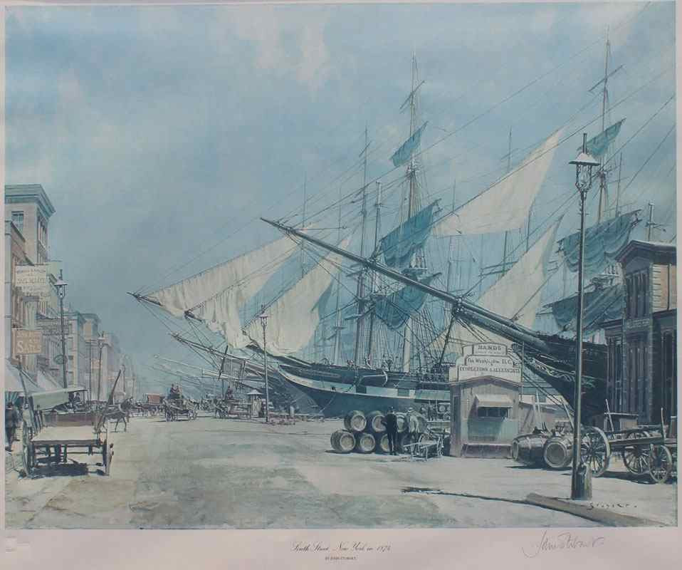 Appraisal: Stobart John American - ''South Street New York in ''