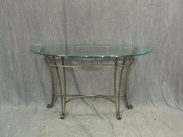 Appraisal: Metal and Glass Console Table From a Long Island estate