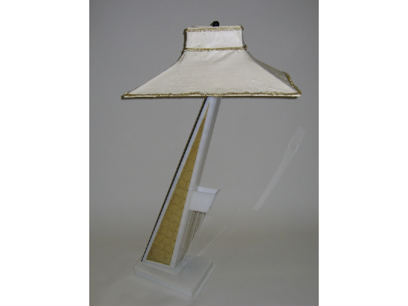 Appraisal: MOSS FLOOR LAMP Angular design constructed of black white and