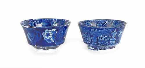 Appraisal: Two Historical blue Staffordshire waste bowls th c depicting Lafayette