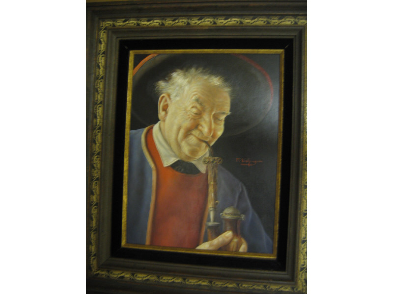 Appraisal: ULRICH EICHINGER AUSTRIAN Portrait of an elderly man smoking a