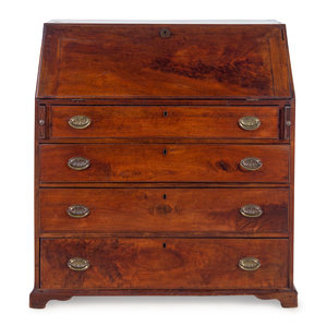 Appraisal: A Chippendale Walnut Slant-Front Bureau Late th early th Century