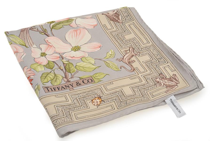 Appraisal: A SILK SCARF BY TIFFANY CO On a floral and