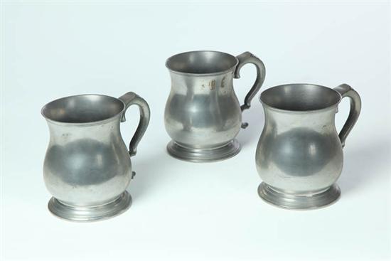 Appraisal: THREE PEWTER BELLIED MEASURES England th century Matching with rampant